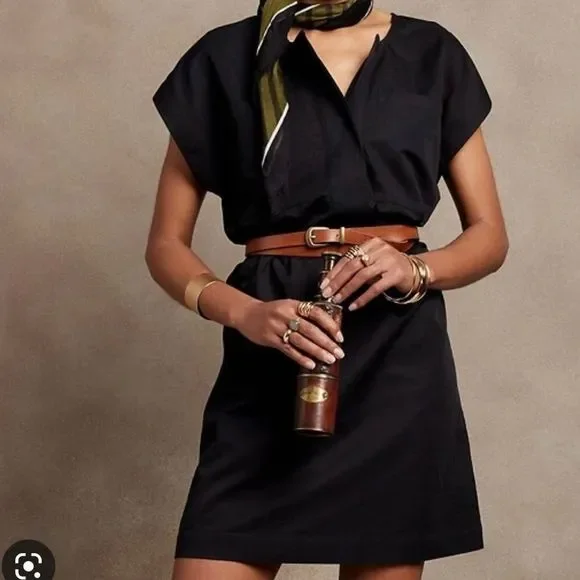 Banana Republic | Dresses | Banana Republic Linenblend Shift Dress Black  Size Large | Poshmark